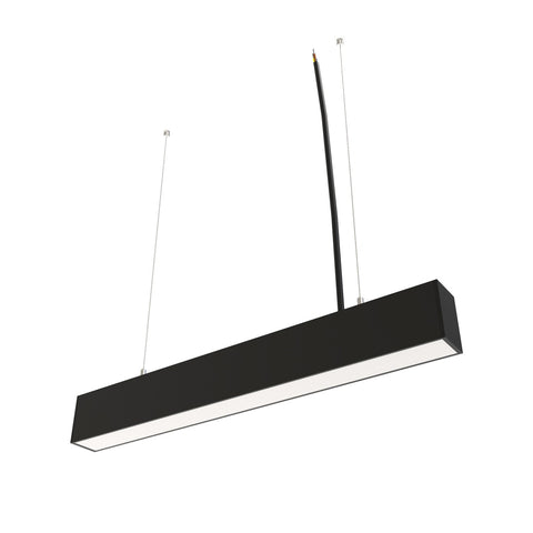 2FT (60cm) LED Linear Light – CCT Selectable, Surface or Suspended Mount, Black Finish