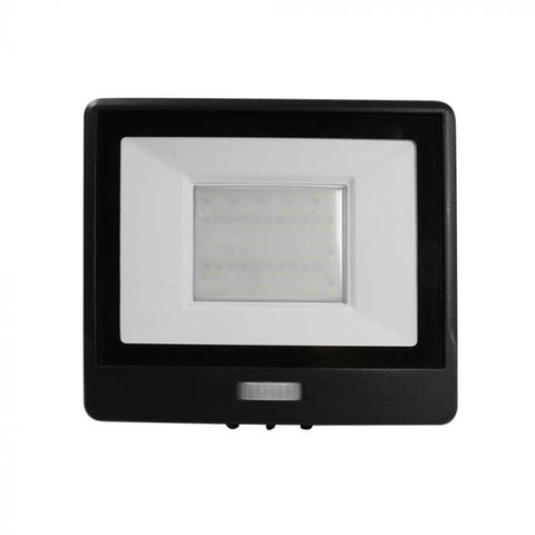 front of a 50w LED flood light with PIR sensor