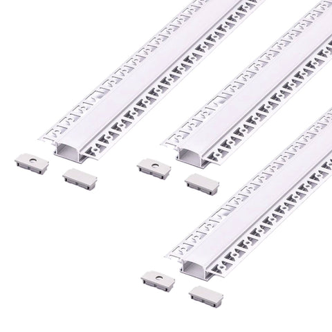 Pack of 3 plaster-in LED profiles