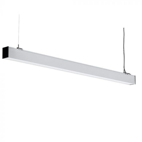 40W LED Linear Hanging Suspension Light (White) close-up 4 (behind white background)