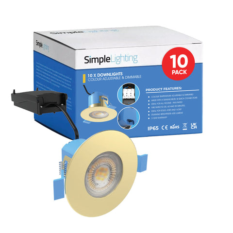 pack of 10 brass LED downlight