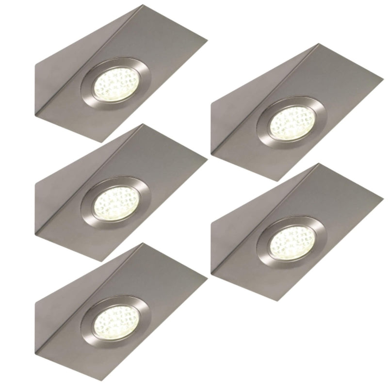 Pack of 5 Wedge Shaped, LED Under-Cabinet/Shelf Lights Including Transformer - Cool or Warm White