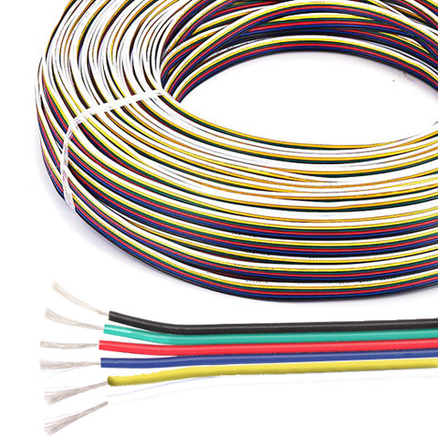 6m Roll - 6 Pin/Core LED Strip Cables For RGB+CCT LED Strips