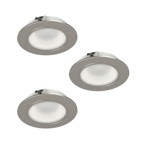 Simple Lighting - CAB-12V-3P - Under Cabinet Light - Three recessed LED under-cabinet lights on white background