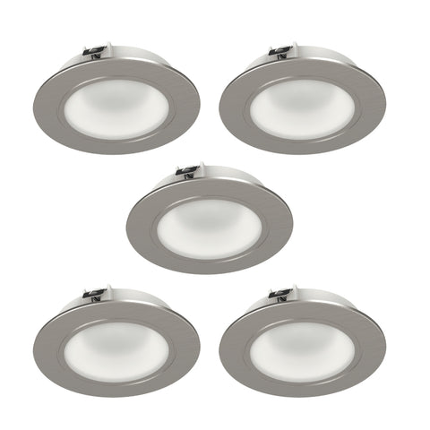 Simple Lighting - CAB-12V-5P - Under Cabinet Light - Five recessed LED under-cabinet lights on white background