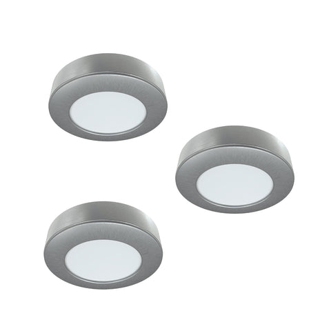 Simple Lighting - CAB-12V-3P - Under Cabinet Light - Three surface mount LED under cabinet lights with brushed chrome finish