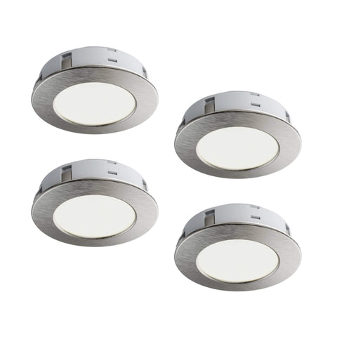 Simple Lighting - CAB-240V - Under Cabinet Light - Pack of four recessed under-cabinet lights with brushed chrome finish.
