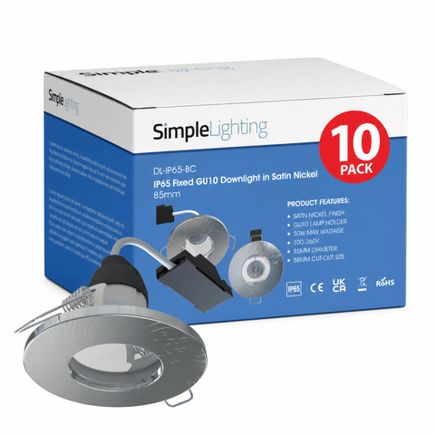 Pack of 10 IP65 Fixed Downlights