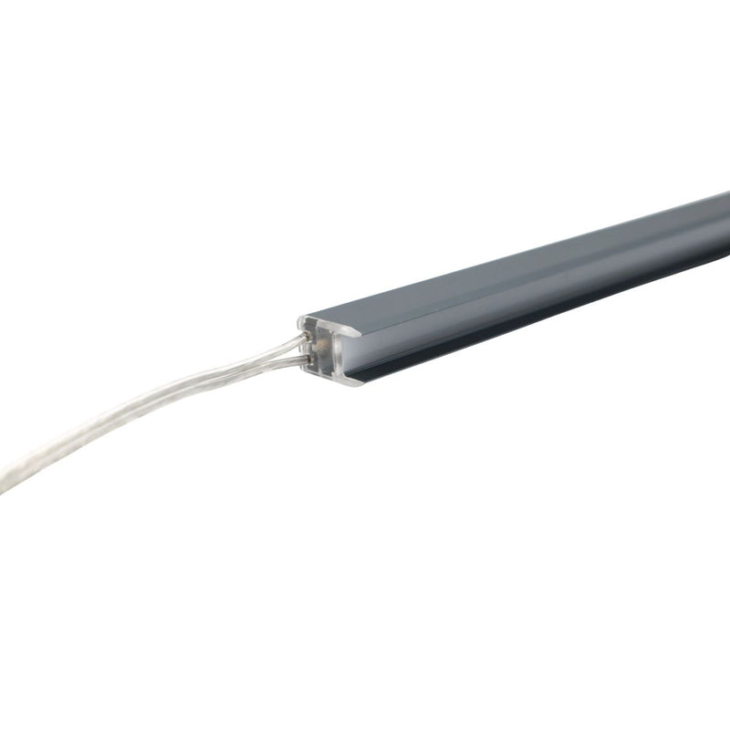 Simple Lighting - Lighteez 2m Glass LED Profile - A close up of the edge of the glass LED profile and it connector.