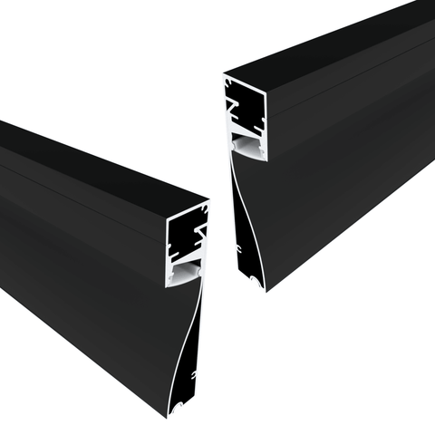 Simple Lighting - Aluminium LED Profile - 2 pack skirting LED aluminium profiles with matte black finish