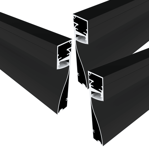 Simple Lighting - PRO-SKIRT-MB-2M - Pack of three skirting aluminium LED profiles with a matte black finish