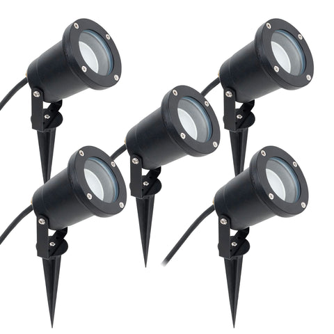 5 Pack - IP65 GU10 LED Spike Light Kit
