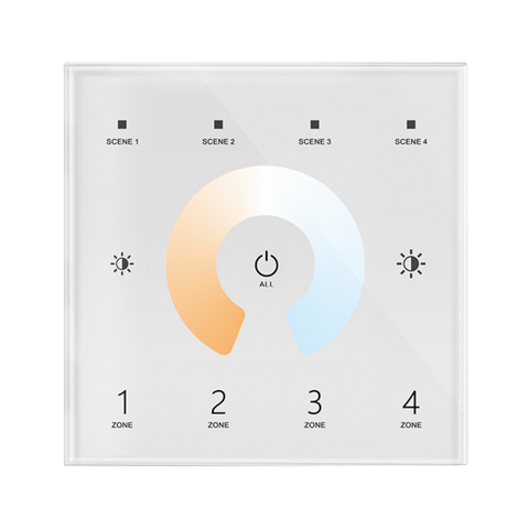Simple Lighting - CCT Touch Panel - White finish panel for controlling colour temperature with scene and zoning feature.