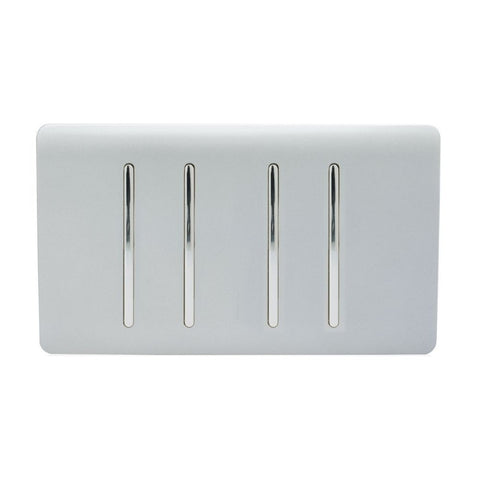 4 gang light switch in silver