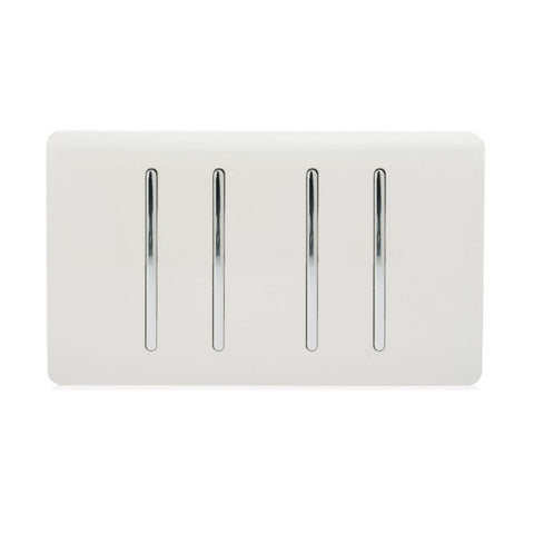 4 gang light switch in white