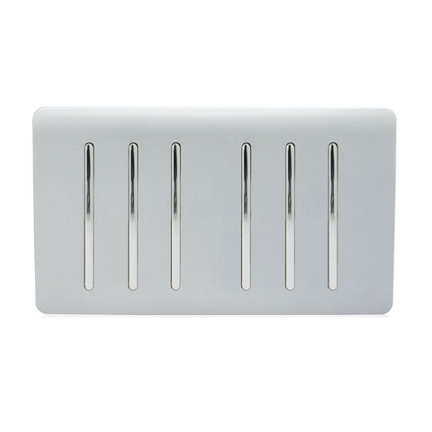 6 gang light switch in silver