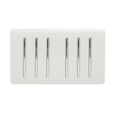 6 gang light switch in white