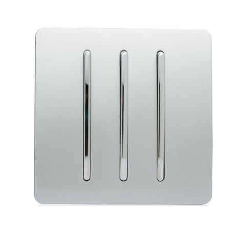 3 gang light switch in silver