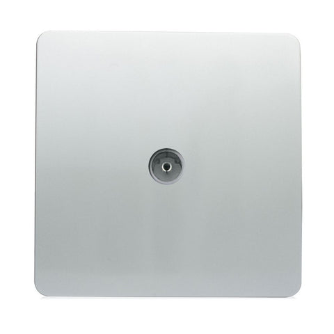 single TV socket in silver