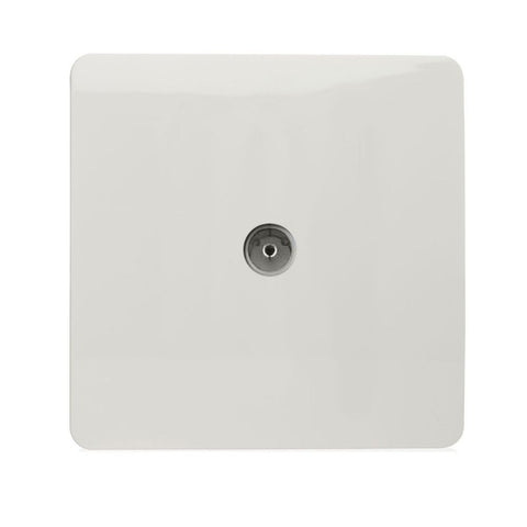 single tv socket in white