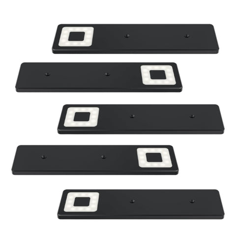 Pack of 5 Slim 12V Under Cabinet LED Lights 4000K Natural White – Matt Black