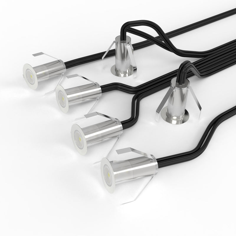 Six 18mm, Mini IP67 LED Decking Lights