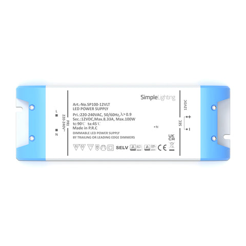 100w Dimmable LED Driver, Leading or Trailing Edge - 12v or 24v