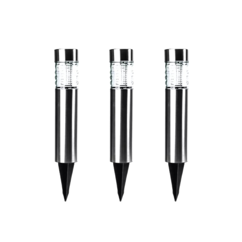 Pack of 3 Dubbo Stainless Steel LED Solar Bollard Light