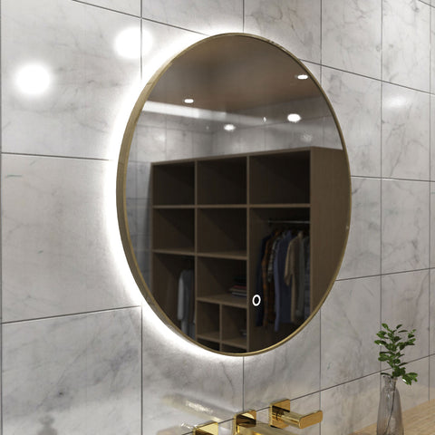 LED Bathroom mirror in Oak
