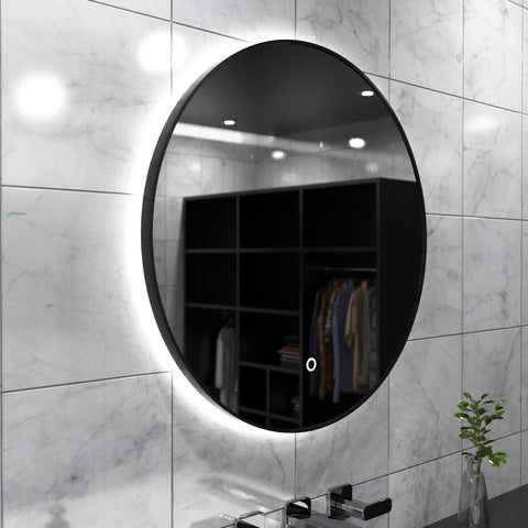 LED Bathroom mirror in Brushed Black