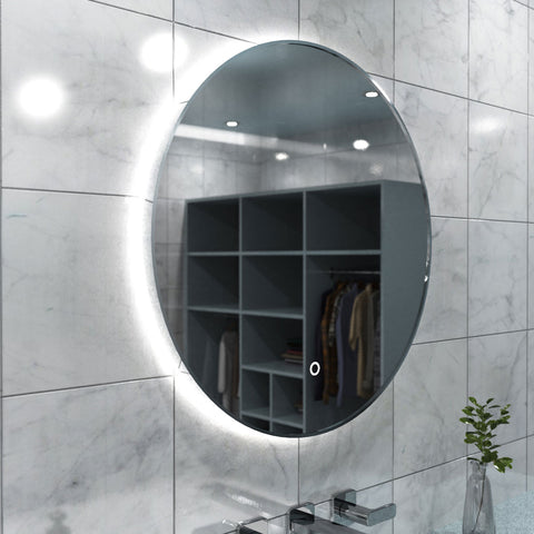 LED Bathroom mirror in brushed Silver