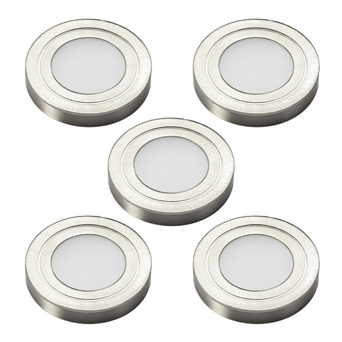 Five 2.7W Natural White Cabinet Light – Brushed Nickel