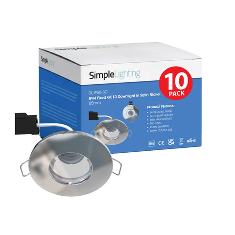 Pack of 10 IP44 Fixed Downlights