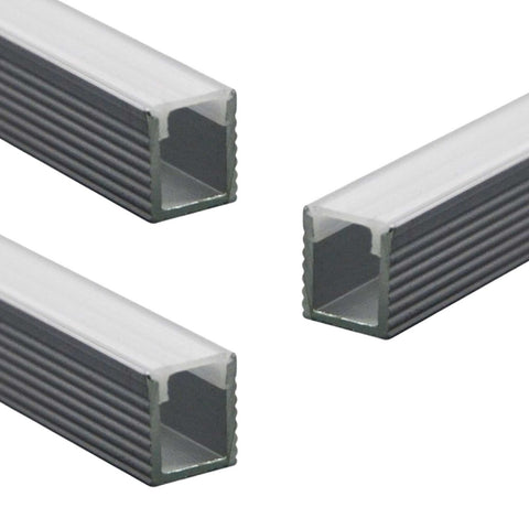 3-Pack LED Strip Light Surface Mounting Channels with Diffusers – 2M Each