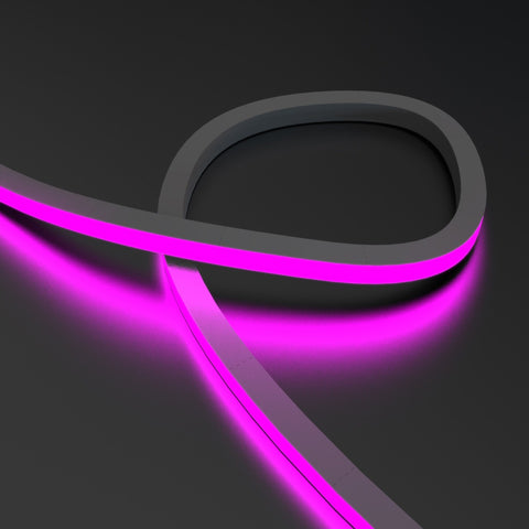 top bending RGB neon flex in pink looped close up shot