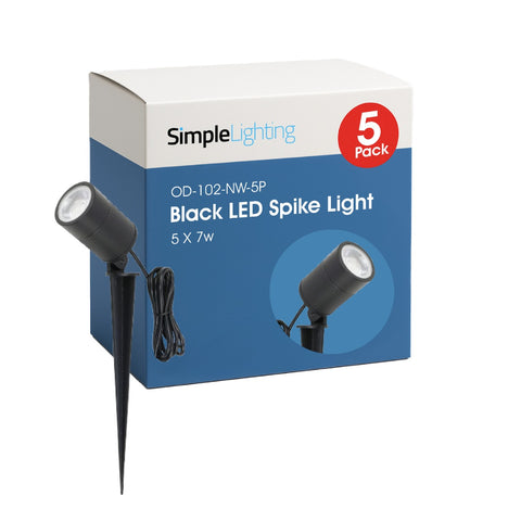 5 X 7w, Black LED Spike Light