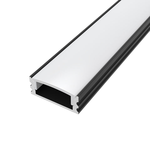 2m slim black led profile