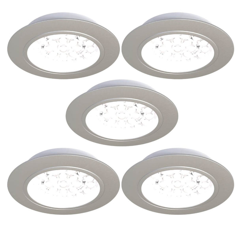 5 Pack - Recessed LED Under Cabinet Lights - Cool White or Warm White
