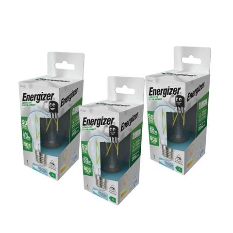 pack of three E27 cool white filament bulb