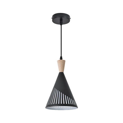 Cone-Shaped Ceiling Pendant Light with a Black Finish
