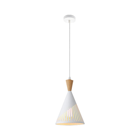 Cone-Shaped Ceiling Pendant Light with a White Finish