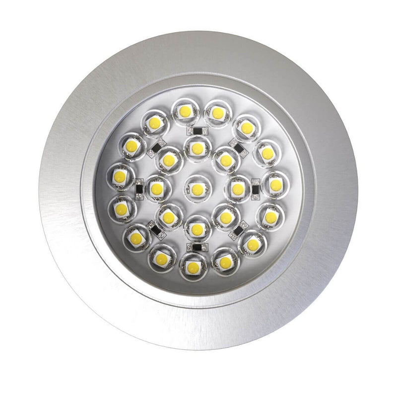 Top view of a round LED under cabinet light