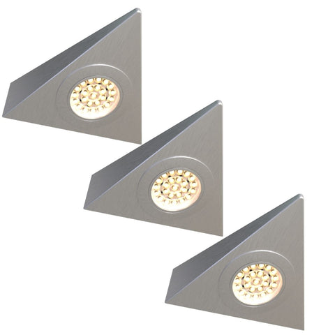 3 Pack - Triangle LED Under Cabinet Lights with Transformer - Warm White Led