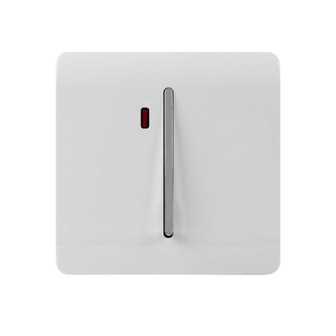 1 gang switch with neon inset in white