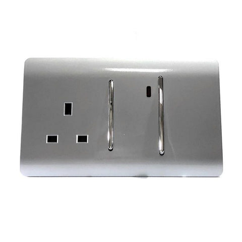 switch socket panel in silver