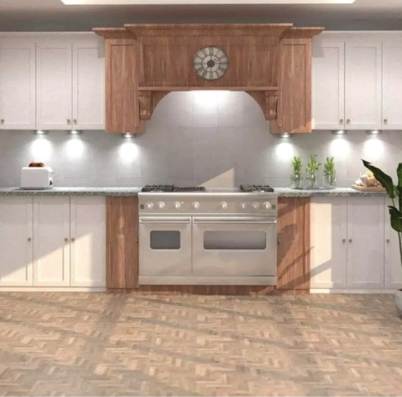 beautiful kitchen with cupboard lights