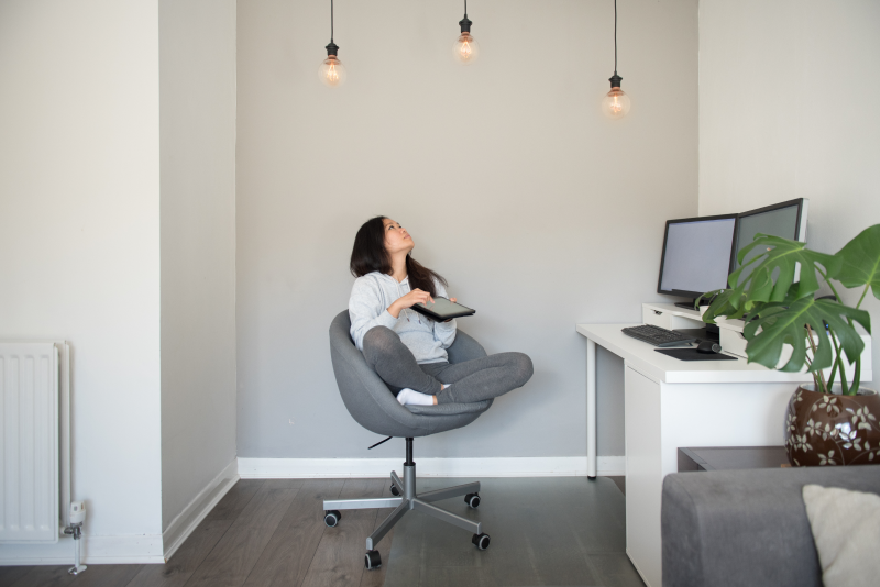 Improving Home Lighting - Girl in her home office