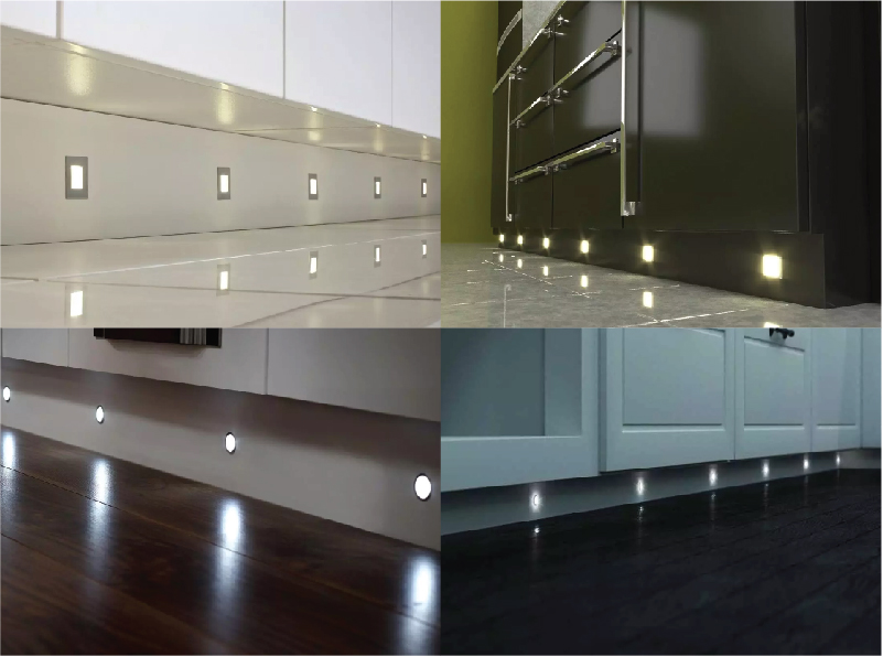 Plinth lights in different shapes and sizes