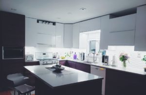 kitchen with under cabinet lighting