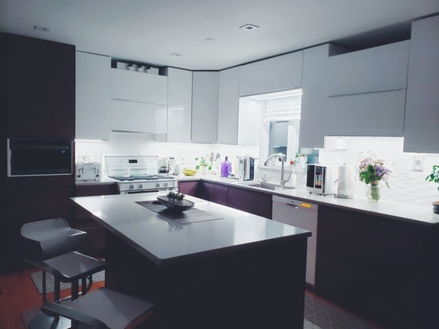 kitchen with under cabinet lighting